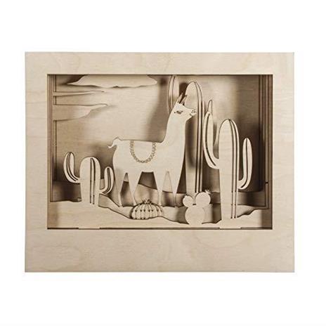 Rayher 62852505 Kit legno, corn.motivo 3D lama, FSC 1, 24x2x6,9cm, 1pz, box 1set, naturale