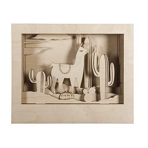 Rayher 62852505 Kit legno, corn.motivo 3D lama, FSC 1, 24x2x6,9cm, 1pz, box 1set, naturale