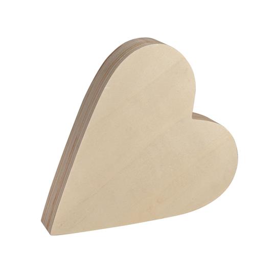 Semplice cuore in legno - da decorare e personalizzare - 20 x 18,5
