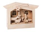 Rayher Kit BRIC.Legno cornici Motivi 3D, FSCMix, Naturale, 24x24x6,3cm, presepe, 13pz, box 1set