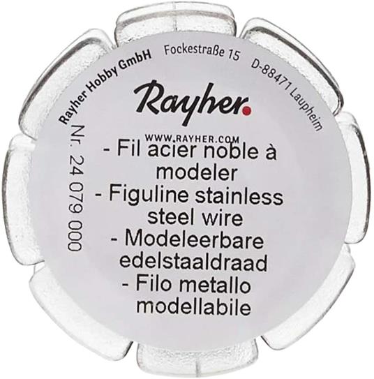 RAYHER Filo per modellazione in Acciaio Inox, ø 0,5 mm, 10 m - RAYHER HOBBY  - Cartoleria e scuola