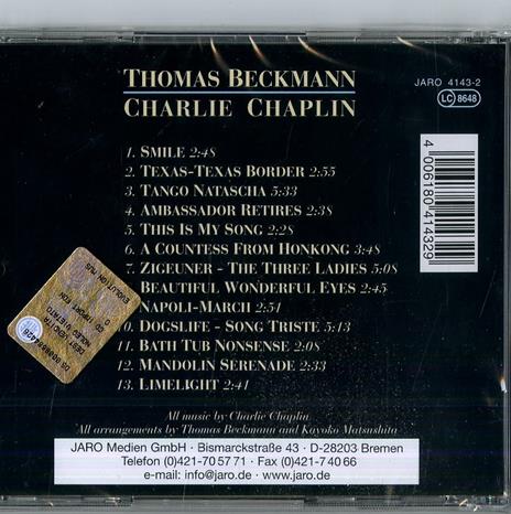 Charlie Chaplin - CD Audio di Thomas Beckmann,Charlie Chaplin - 2