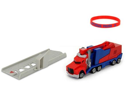 Transformers. Mission Racer con Bracciale Elastico Collezionabile e Lanciatore 16 Cm Optimus Prime - 3