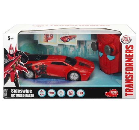 Transformers. Turbo Racer Sideswipe 1:24 con Funzione Turbo, Cerchioni e Chassis con Luci e Radiocomando