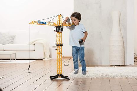 Dickie Toys Giant Crane 201139013 - Gru elettrica telecomandata per bambini dai 3 anni in su, altezza 100 cm, con gancio di carico, verricello, secchio e paletta - 3