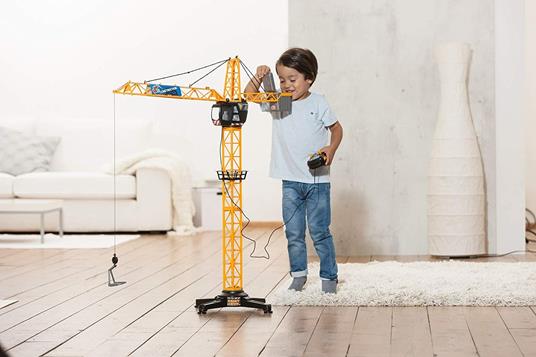 Dickie Toys Giant Crane 201139013 - Gru elettrica telecomandata per bambini dai 3 anni in su, altezza 100 cm, con gancio di carico, verricello, secchio e paletta - 3