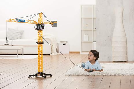 Dickie Toys Giant Crane 201139013 - Gru elettrica telecomandata per bambini dai 3 anni in su, altezza 100 cm, con gancio di carico, verricello, secchio e paletta - 5