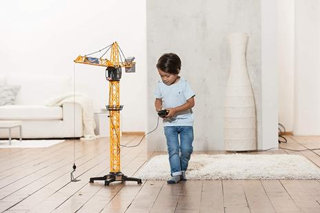 Dickie Toys Giant Crane 201139013 - Gru elettrica telecomandata per bambini dai 3 anni in su, altezza 100 cm, con gancio di carico, verricello, secchio e paletta - 6