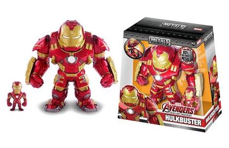 Marvel Doppio Personaggio di Iron Man con armatura Hulkbuster cm. 15 e Iron Man cm. 5, 100% die cast, lelmo si apre e si chiude