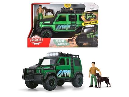 Forest Ranger con MB AMG 4x4 in scala 1:24 con parti apribili, luci e suoni, personaggio, un cane