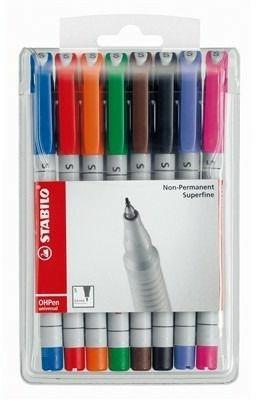 Marcatore - STABILO OHPen universal Permanente - Tratto Medio (1 mm) - Astuccio da 8 - Colori assortiti