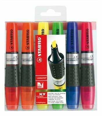 Evidenziatore - STABILO LUMINATOR - lunga durata e doppio tratto (2 + 5 mm) - Astuccio da 6 - Colori assortiti