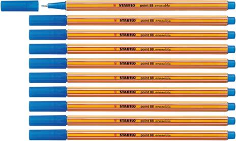 Confezione 10 Pz - Stabilo Point 88 Cancellabile Blu