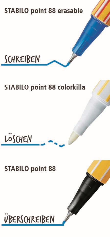Confezione 10 Pz - Stabilo Point 88 Cancellabile Blu - 7