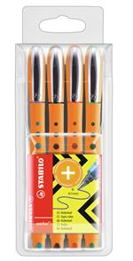 Penna Roller - STABILO worker+ medium - Tratto 0,5 mm - Astuccio da 4 - Colori assortiti