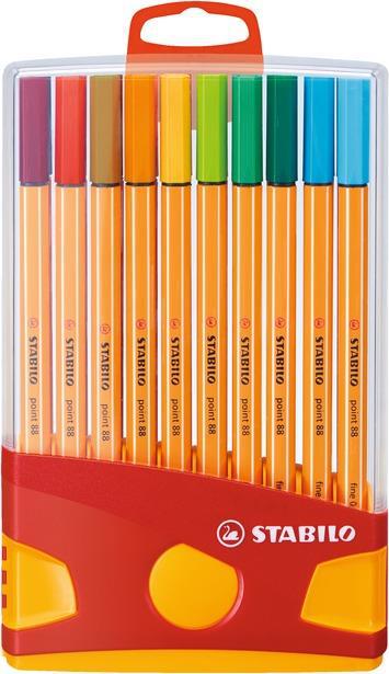 Fineliner - STABILO point 88 - Colorparade in Rosso - Astuccio da 20 con appendino - Colori assortiti - 2