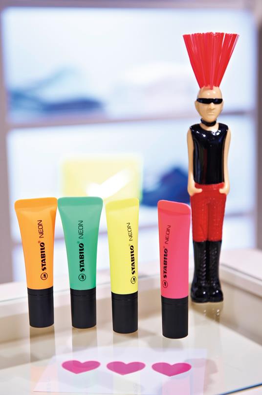 Evidenziatore - STABILO NEON - Retina da 3 - Giallo/Verde/Rosa - 7