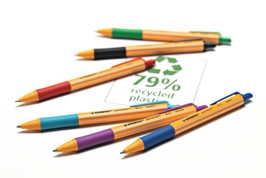 Penna a sfera Ecosostenibile - STABILO pointball - CO2 neutral - Pack da 2 - Nero - 7