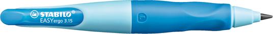 Matita a scatto Ergonomica - STABILO EASYergo 3.15 in Blu/Azzurro per Mancini - con mina 3.15 mm gradazione HB e temperino - 3