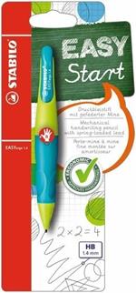 Matita a scatto Ergonomica - STABILO EASYergo 1.4 in Lime/Azzurro per Destrimani - con 3 mine 1.4 mm gradazione HB