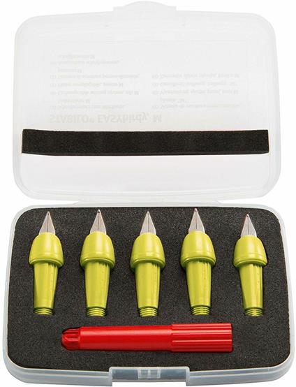 Kit 5 Punte M Giallo + 1 Strumento Per Cambio Pennino