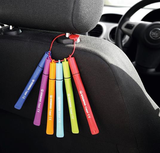 Pennarello con cordino porta cappuccio - STABILO Cappi - Astuccio da 12 - Colori assortiti - 6
