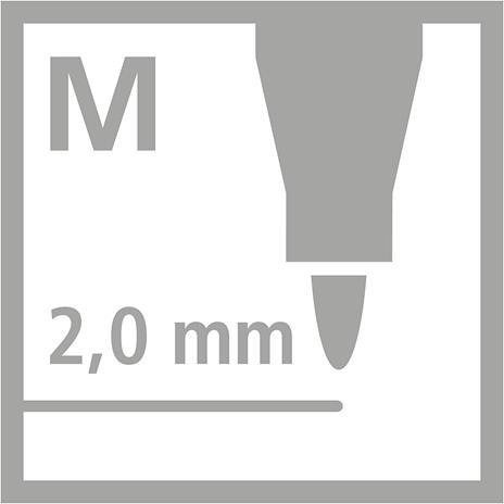 Pennarello - STABILO power - Punta Media - Astuccio da 15 - Colori assortiti - 5