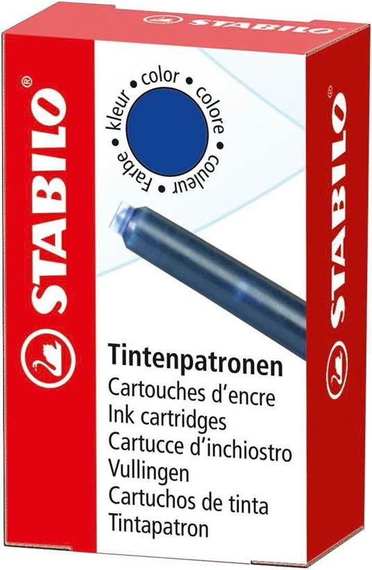 Cartuccia Refill per Penna Roller/Stilografica - STABILO - Confezione da 6 - Colore Blu - 5