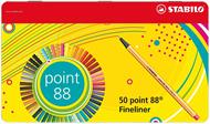 Fineliner - STABILO point 88 - Scatola in Metallo da 50 - Colori assortiti