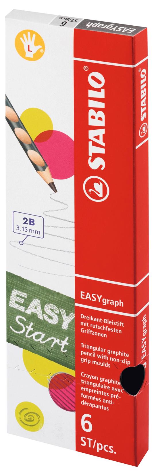 Matita Ergonomica triangolare - STABILO EASYgraph per Mancini in Azzurro - Confezione da 6 - Gradazione HB - 9