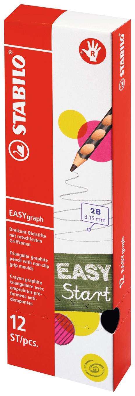 Confezione 12 Pz - Stabilo Easygraph Per Destrimani Grad. B Rosa - 8