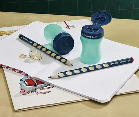 Temperamatite Ergonomico - STABILO EASYtemperino per Destrimani - Petrolio - 4