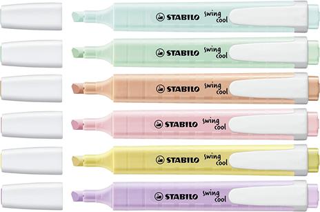 STABILO Pastel Collection Set. Confezione mista 13 pezzi: 6 swing cool pastel, 3 point 88, 3 pointMax, 1 righello stencil - 5