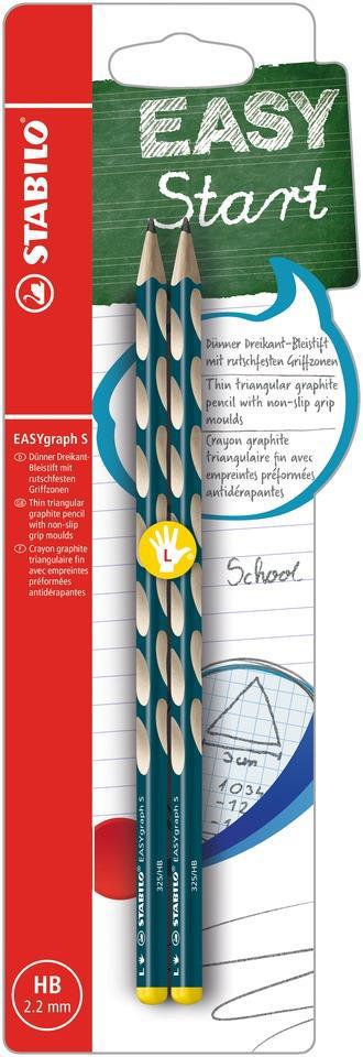 Matita Ergonomica triangolare - STABILO EASYgraph S per Mancini in Petrolio - Pack da 2 - Gradazione HB - 2