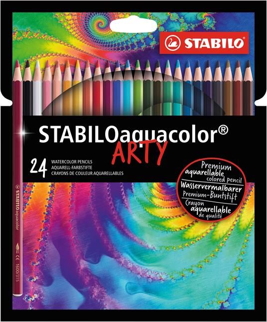 Matita colorata acquarellabile - STABILOaquacolor - ARTY - Astuccio da 24 - Colori assortiti