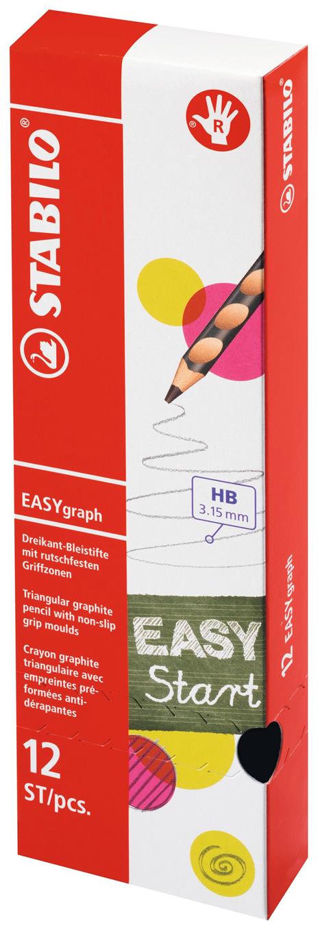Confezione 12 Pz - Stabilo Easygraph Pastel Per Destrimani Grad. Hb Verde - 8