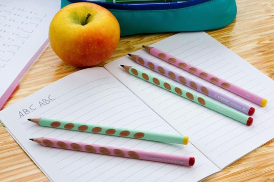 Matita Ergonomica triangolare - STABILO EASYgraph per Destrimani in Lilla Pastel - Pack da 2 - Gradazione HB - 5