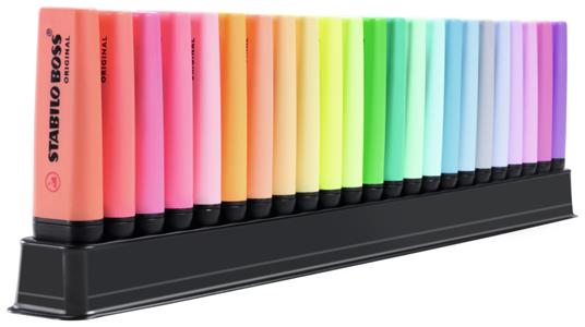 Evidenziatore - STABILO BOSS ORIGINAL Desk-Set 50 Years Edition - 23 Colori assortiti 9 Neon + 14 Pastel - 3