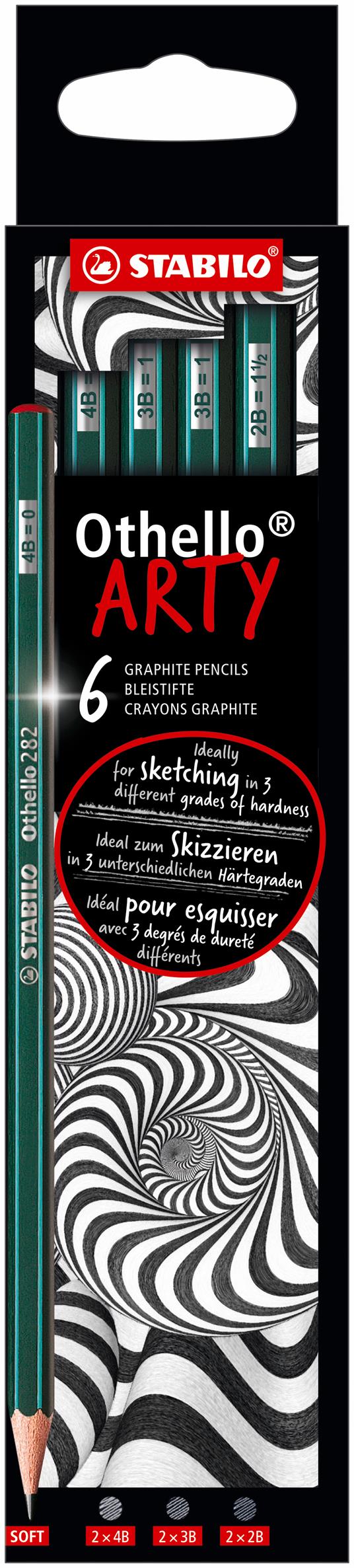 Matita in Grafite - STABILO Othello - ARTY - Astuccio da 6 - Gradazione 2 x 4B, 3B, 2B - 7