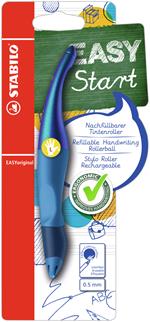 Penna roller STABILO EASYoriginal Holograph per mancini Blu. Con 1 ricarica blu 