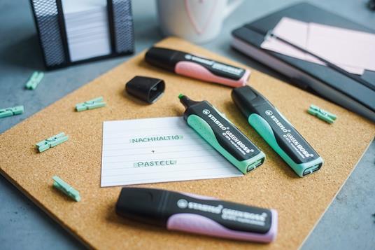 Evidenziatore Ecosostenibile - STABILO GREEN BOSS Pastel Desk-Set - 8 Colori assortiti 4 Neon + 4 Pastel - 4