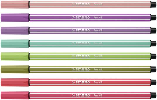Pennarello Premium - STABILO Pen 68 - New Shades - Astuccio da 8 - Colori assortiti - 2