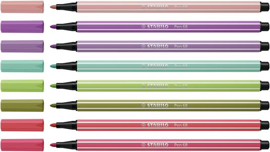 Pennarello Premium - STABILO Pen 68 - New Shades - Astuccio da 8 - Colori assortiti - 3