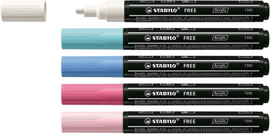 Acrylic marker STABILO FREE Acrylic T300 - pack of 5 colors