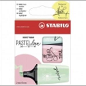 Cartoleria Evidenziatore - STABILO BOSS MINI Pastellove 2.0 - Astuccio da 3 - Rosa Antico/Carta da Zucchero/Verde Menta Stabilo
