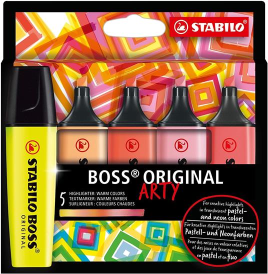 Evidenziatore - STABILO BOSS ORIGINAL Desk-Set 50 Years Edition - 23 Colori  assortiti 9 Neon + 14 Pastel - STABILO - Cartoleria e scuola