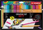 Creative Set STABILO ARTY STABILO point 88 & Pen 68 Astuccio da 36 Colori 17 fineliner point 88, 19 pennarelli Pen 68