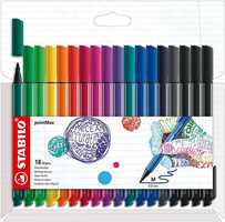 Pennarello Premium - STABILO Pen 68 - ARTY - Astuccio da 18 con appendino -  18 colori assortiti - STABILO - Cartoleria e scuola