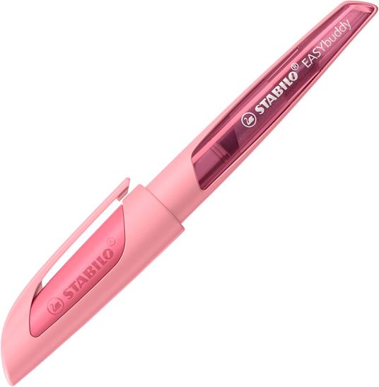 Penna Stilografica Ergonomica per bambini - STABILO EASYbuddy in Rosa Antico - Punta Standard - Cartuccia Blu inclusa