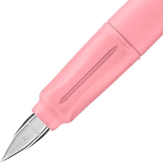 Penna Stilografica Ergonomica per bambini - STABILO EASYbuddy in Rosa Antico - Punta Standard - Cartuccia Blu inclusa - 2